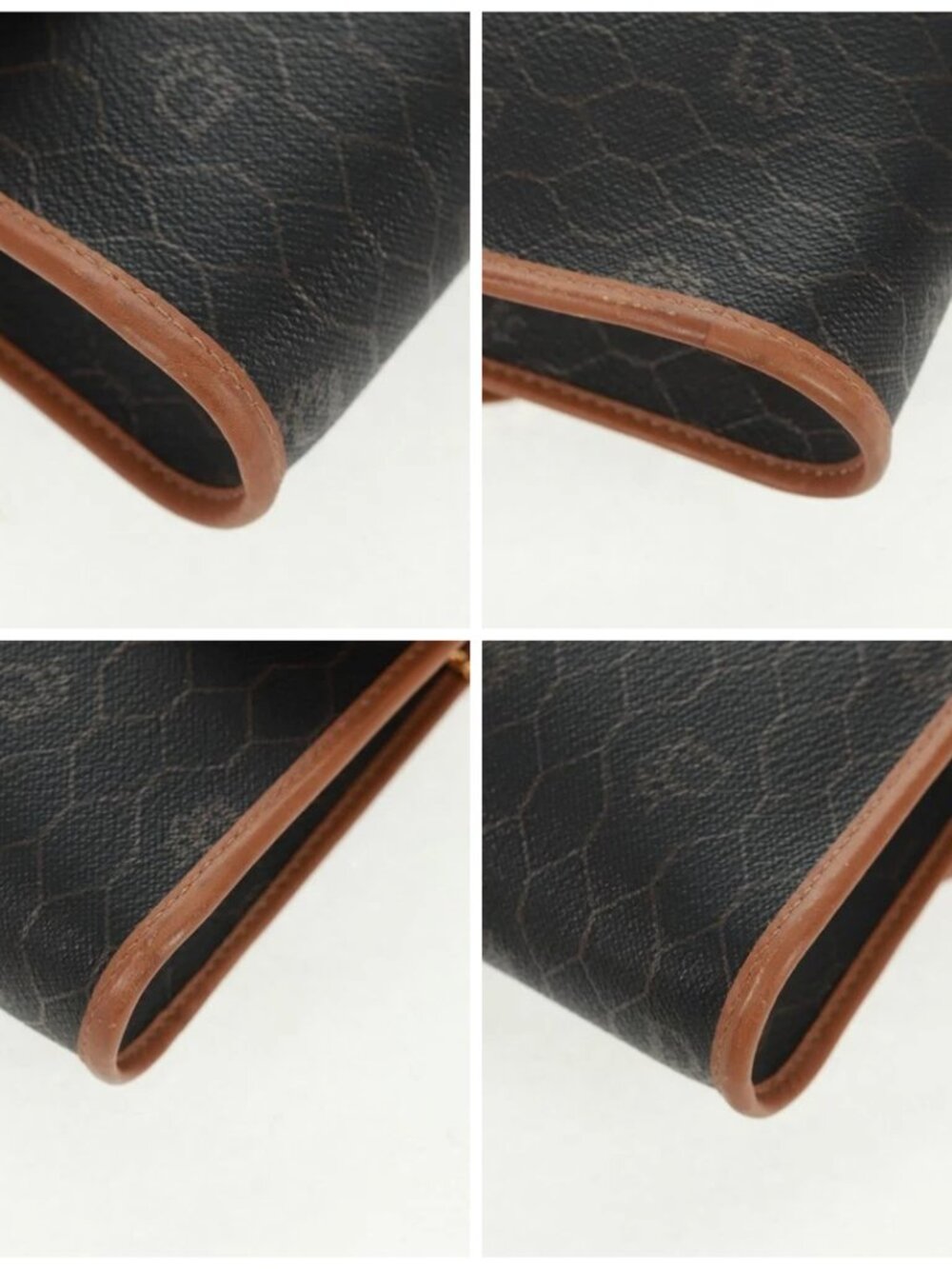 Christian Dior Honeycomb Canvas Chain Shoulder Bag Black Gold Auth am10539V - Picture 16 of 16